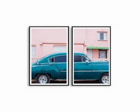 Blue Car Set Includes Two Printsmodern abstract painting decor