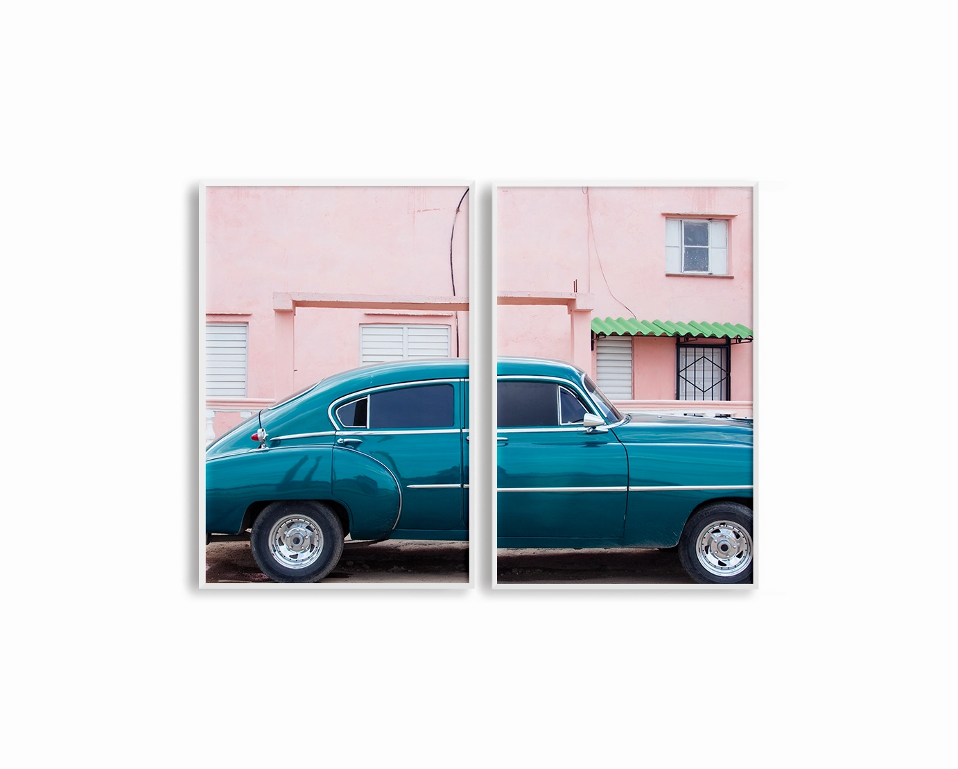 Blue Car Set Includes Two Prints