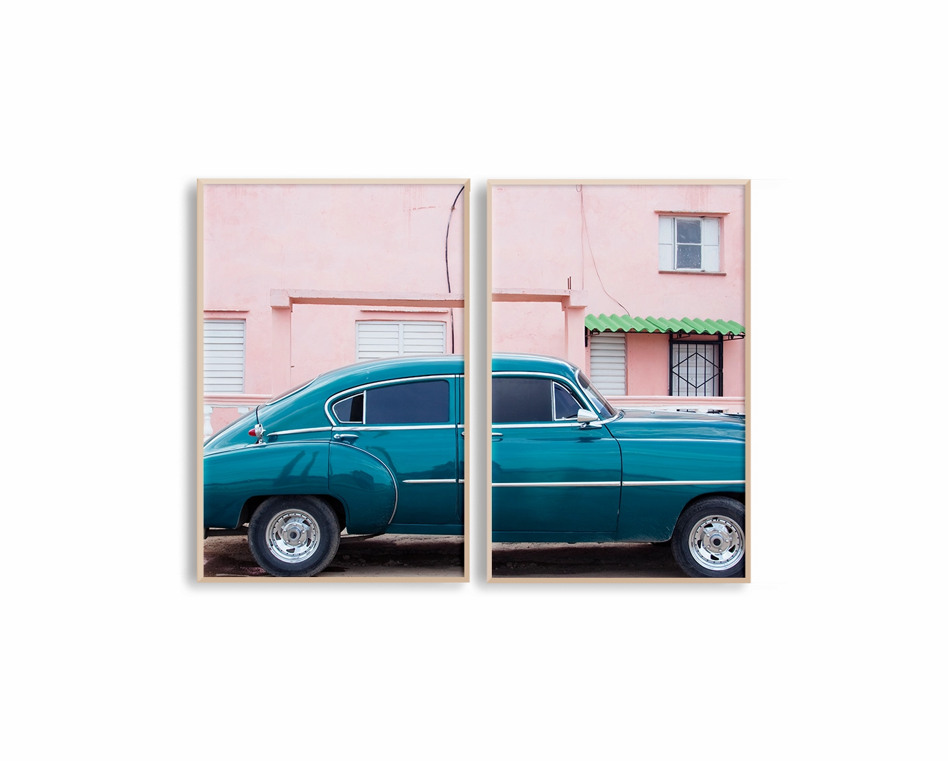 Blue Car Set Includes Two Prints