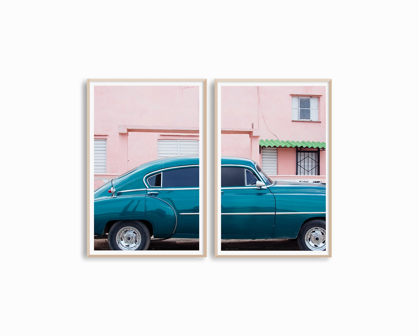 Blue Car Set Includes Two Prints
