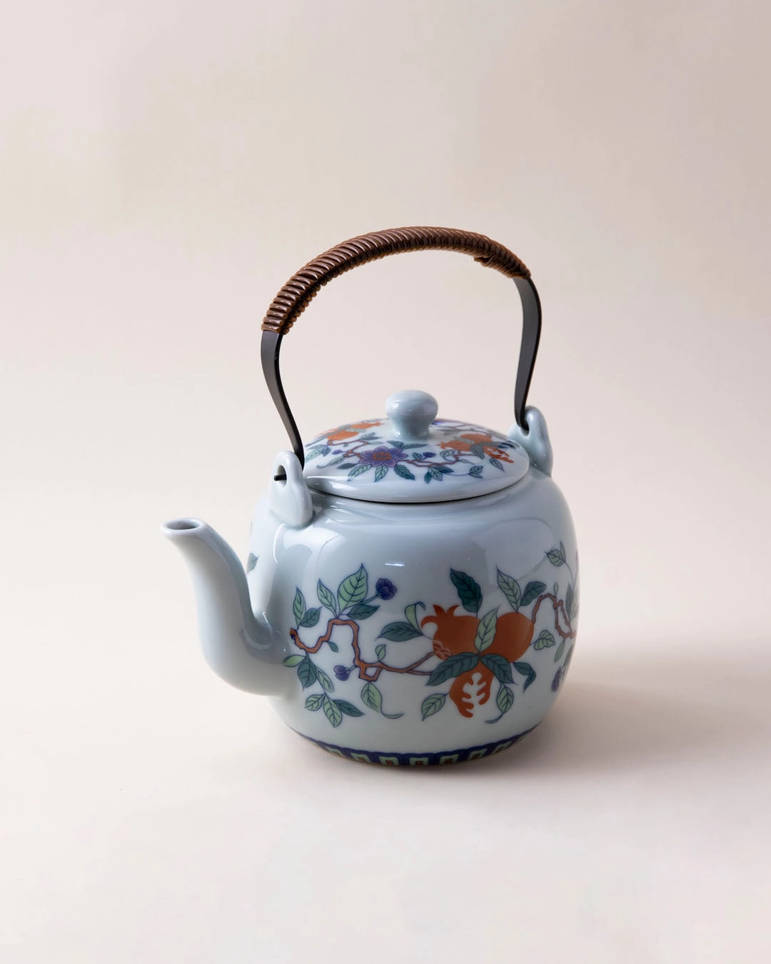 Blue Peony Ceramic Tea Kettle