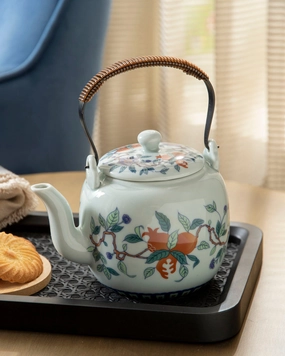 Blue Peony Ceramic Tea Kettlemodern kitchen decor ,kitchen dinner set ,dinnerware 