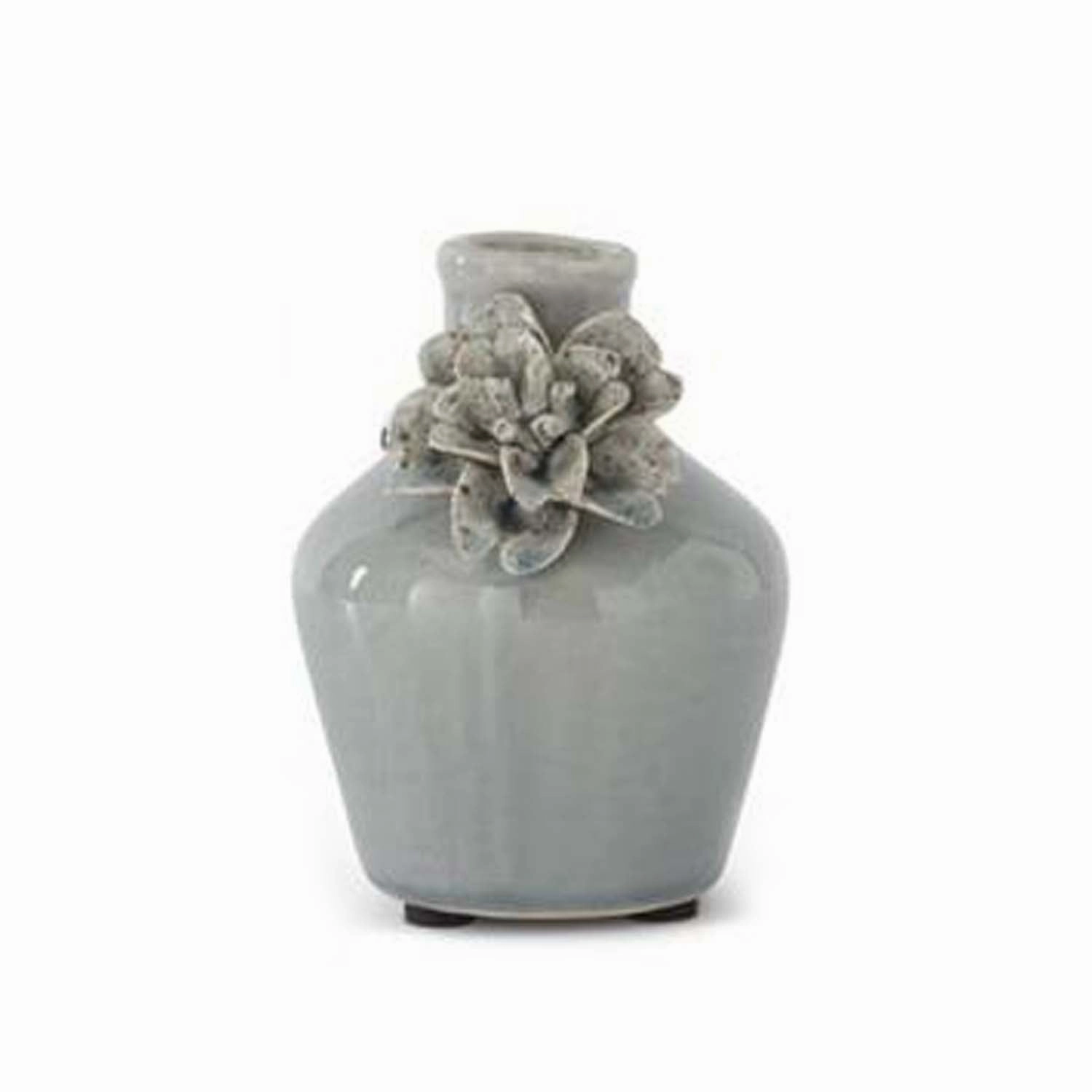 Blue Raised Flower Vase - Mediumnordic style desktop ornaments
