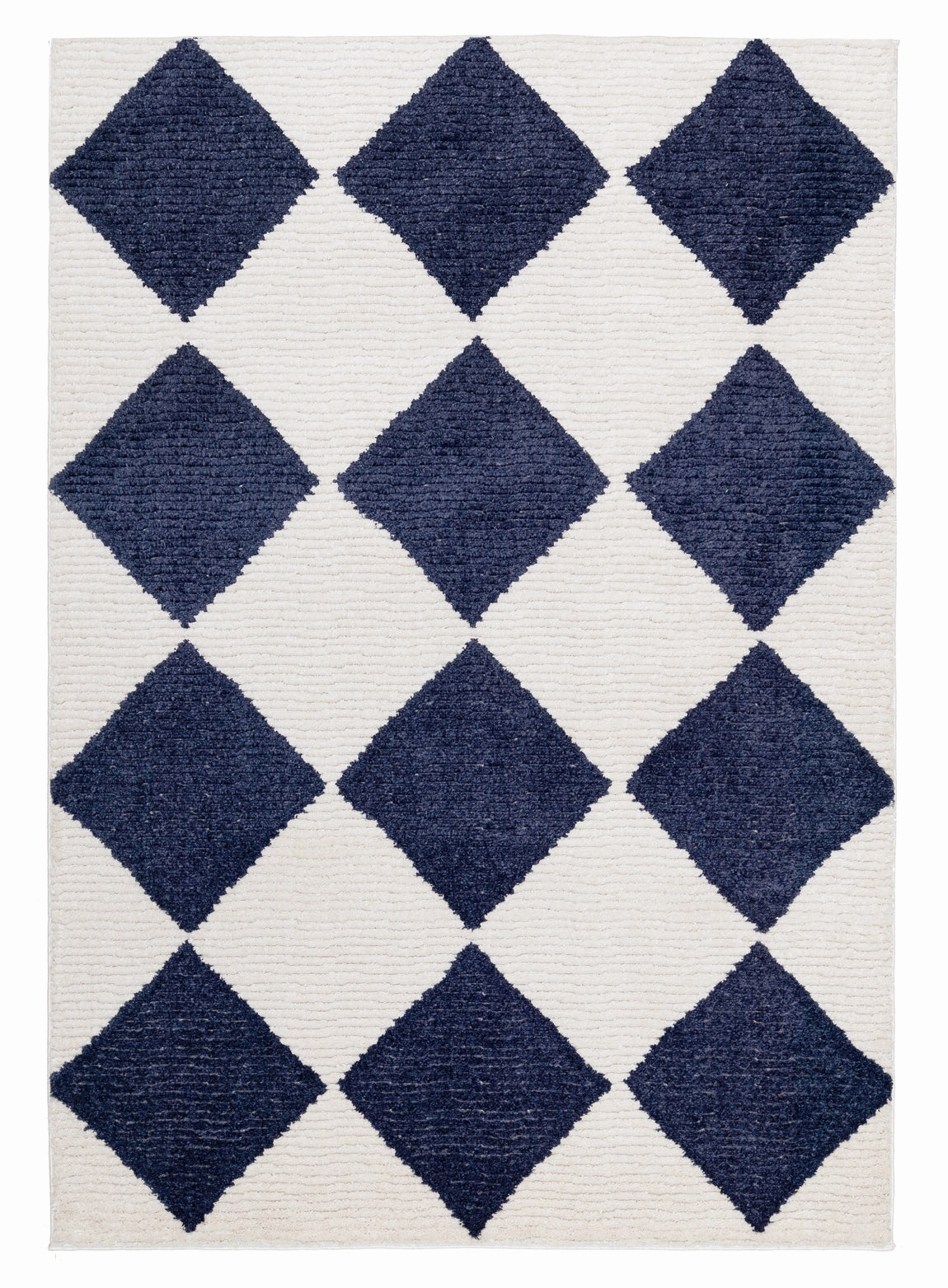 Blythe Ivory and Blue Checkered Rug *NO RETURNS UNLESS FAULTYmodern color block patchwork rug