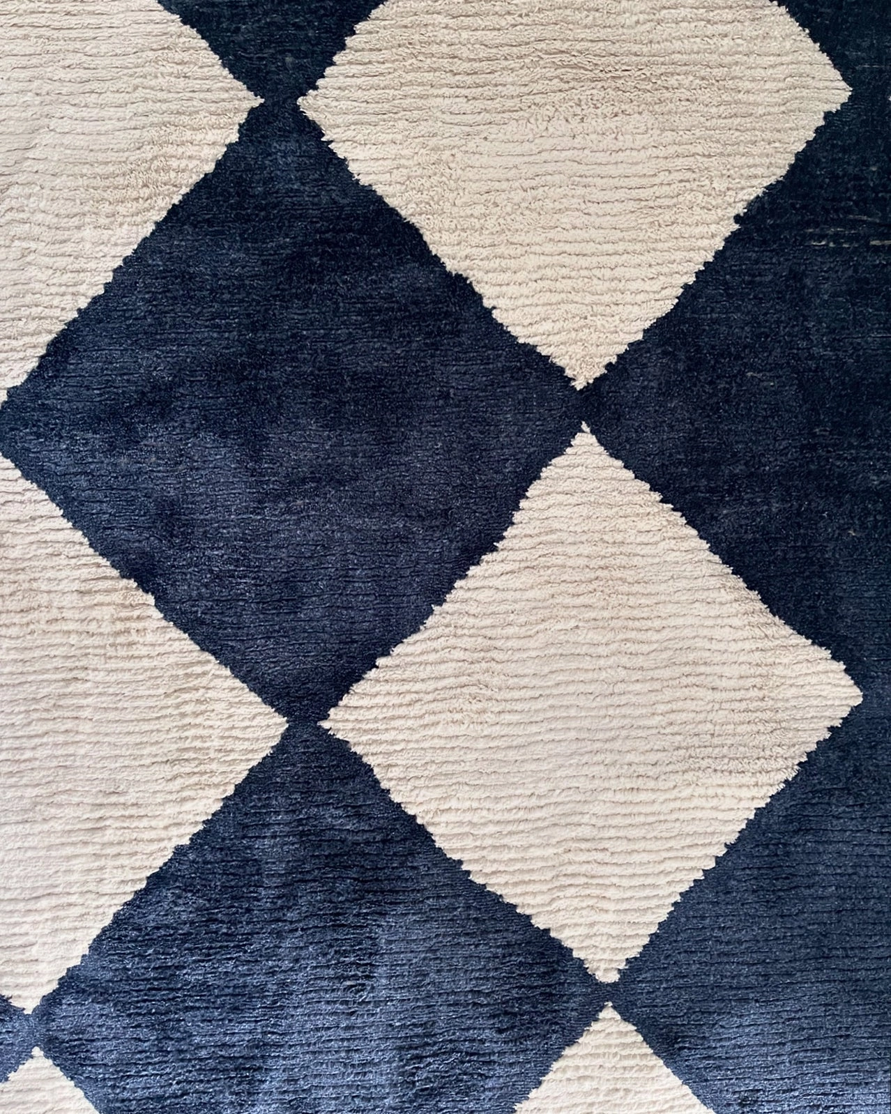 Blythe Ivory and Blue Checkered Rug *NO RETURNS UNLESS FAULTY