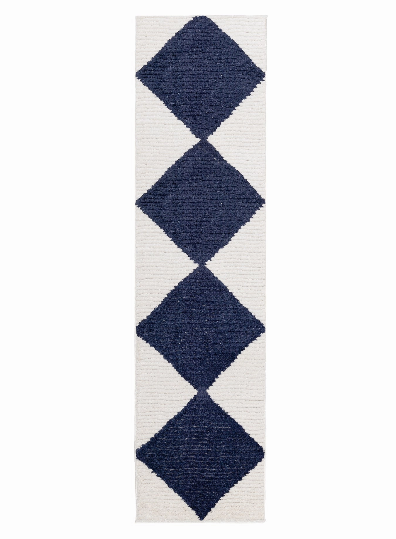Blythe Ivory and Blue Checkered Runner Rugmodern color block patchwork rug