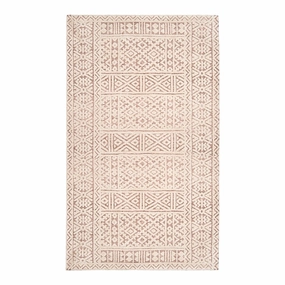 Bobbie Peach and Ivory Textured Tribal Rugmodern color block patchwork rug