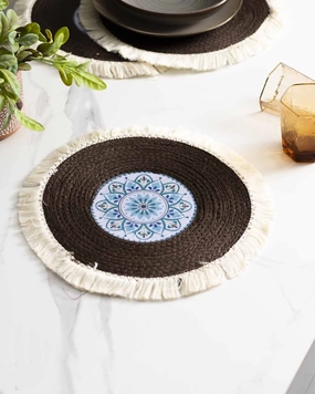Bohemian Mandala Placemat - Brownmodern kitchen decor ,kitchen dinner set ,dinnerware 
