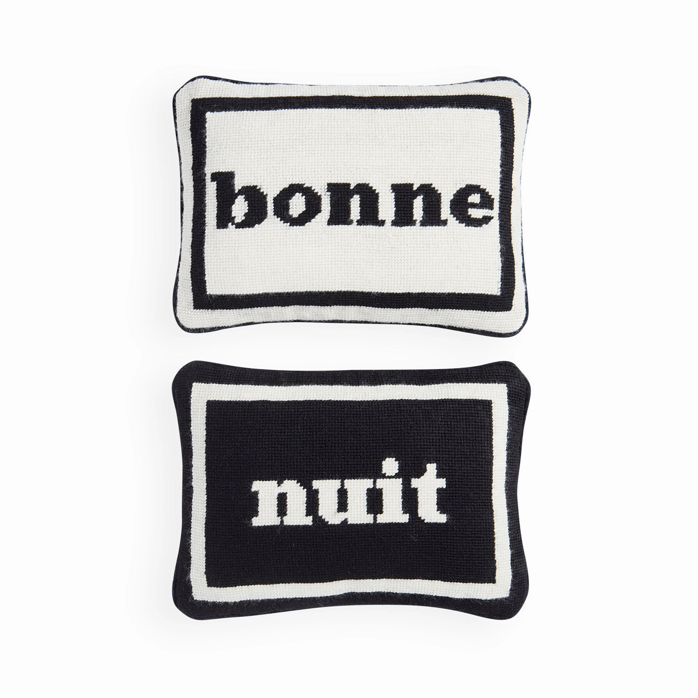 Bonne Nuit Needlepoint Pillow Setbedding sets ,throw blankets 