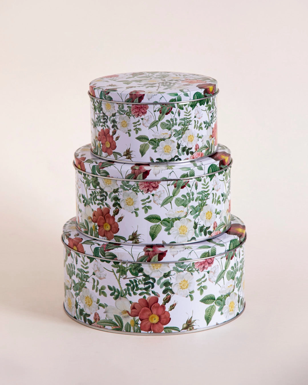Botanical Bloom Round Storage Canister - Set Of 3