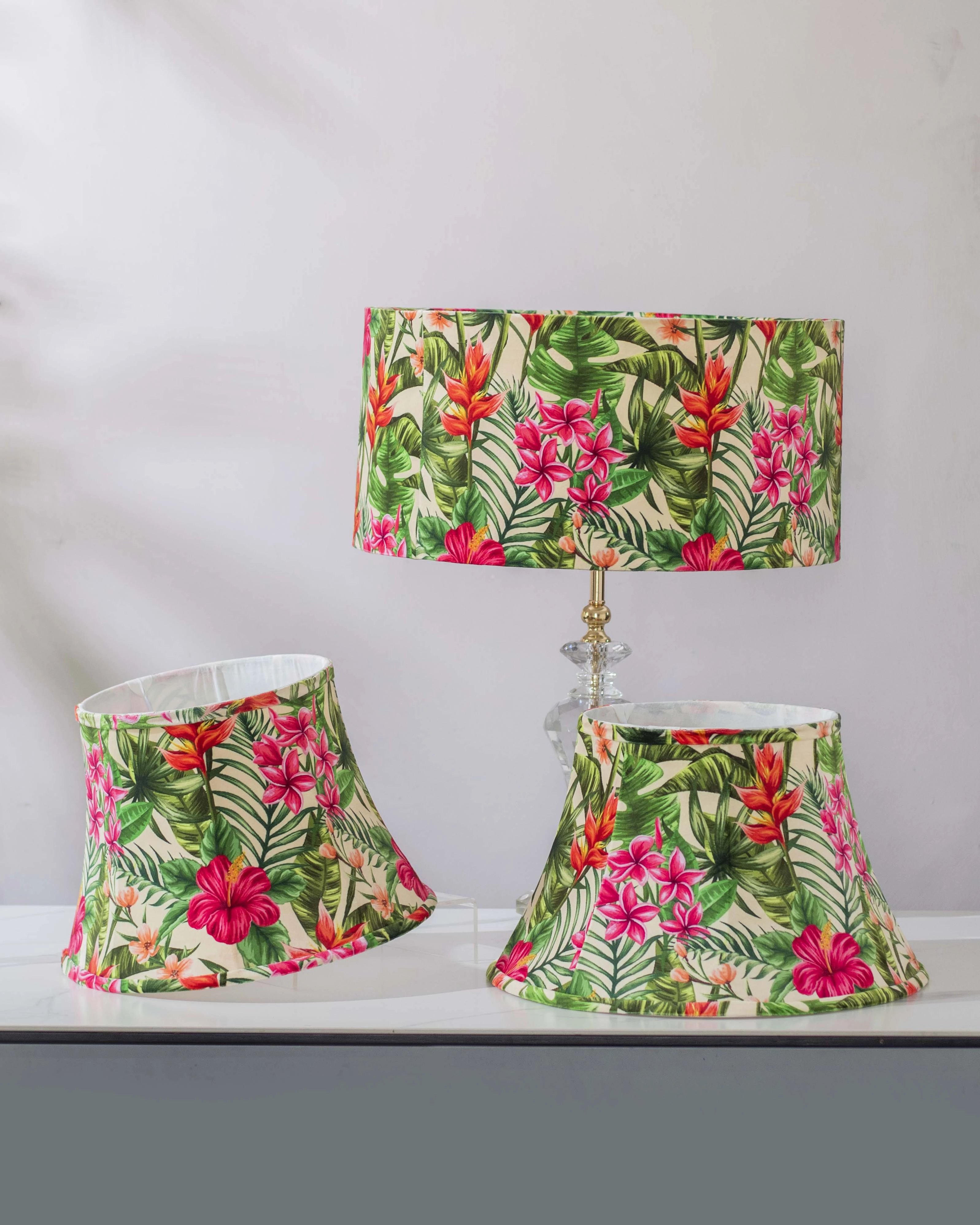 Botanical Printed Cotton Empire Lamp Shade - Small