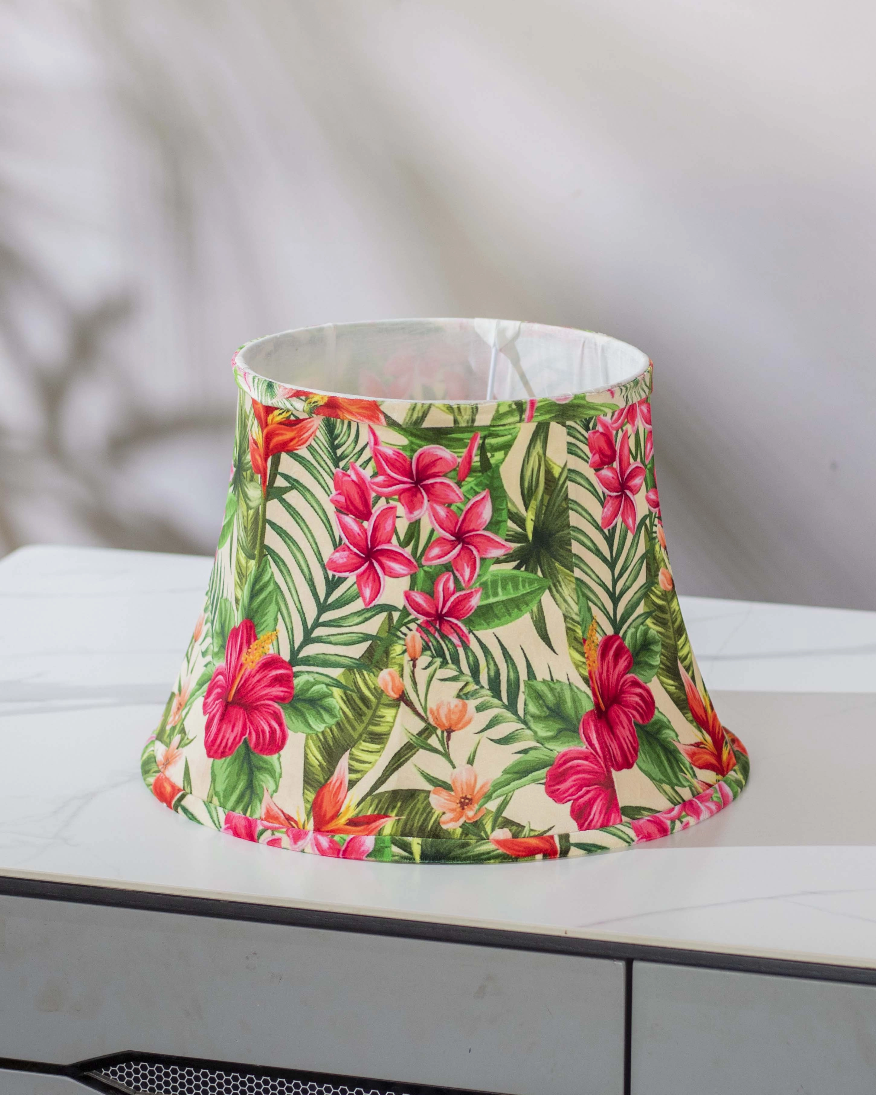 Botanical Printed Cotton Empire Lamp Shade - Smallmodern wall lamp,smart wall lamp