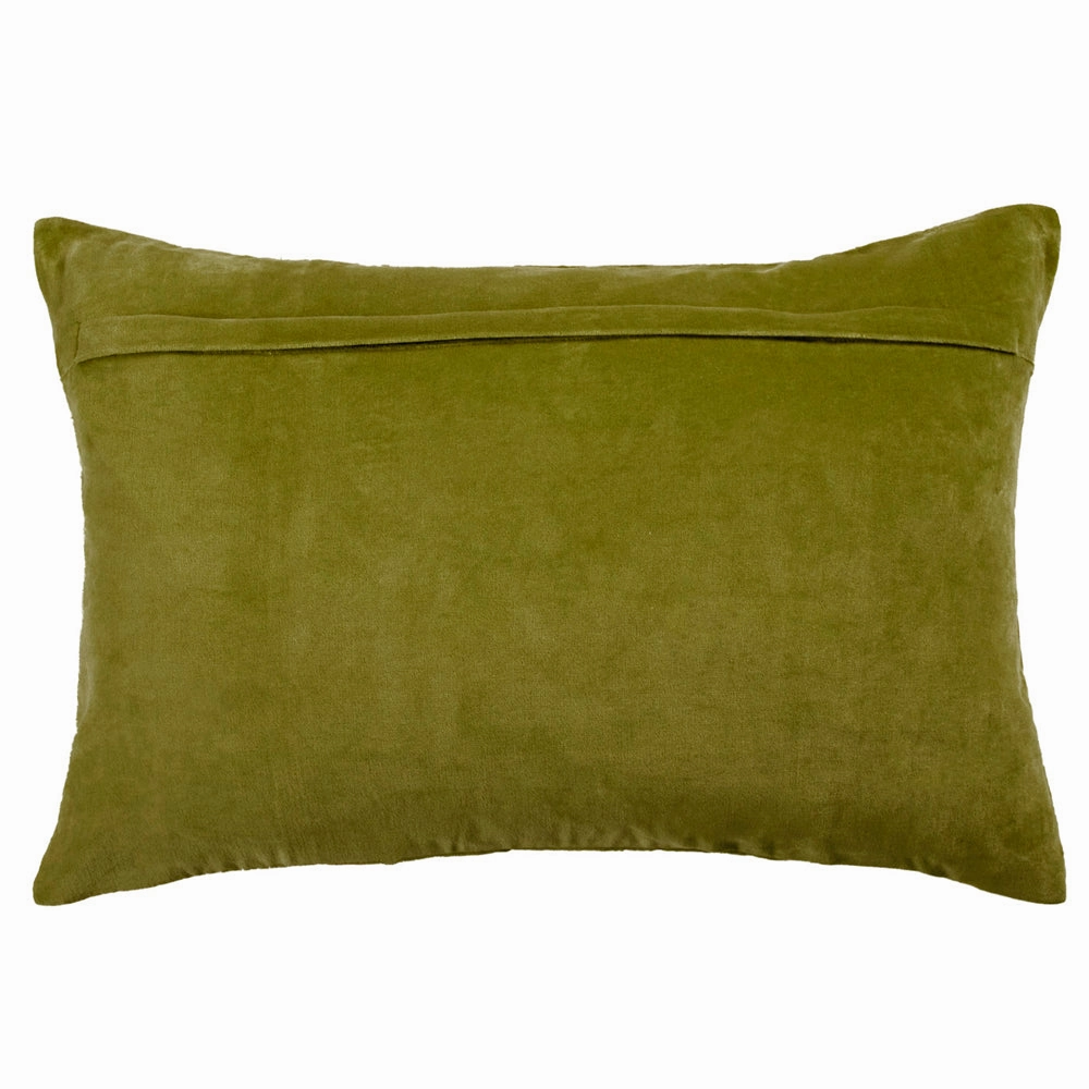Boulder Embroidered Feather Cushion Olive