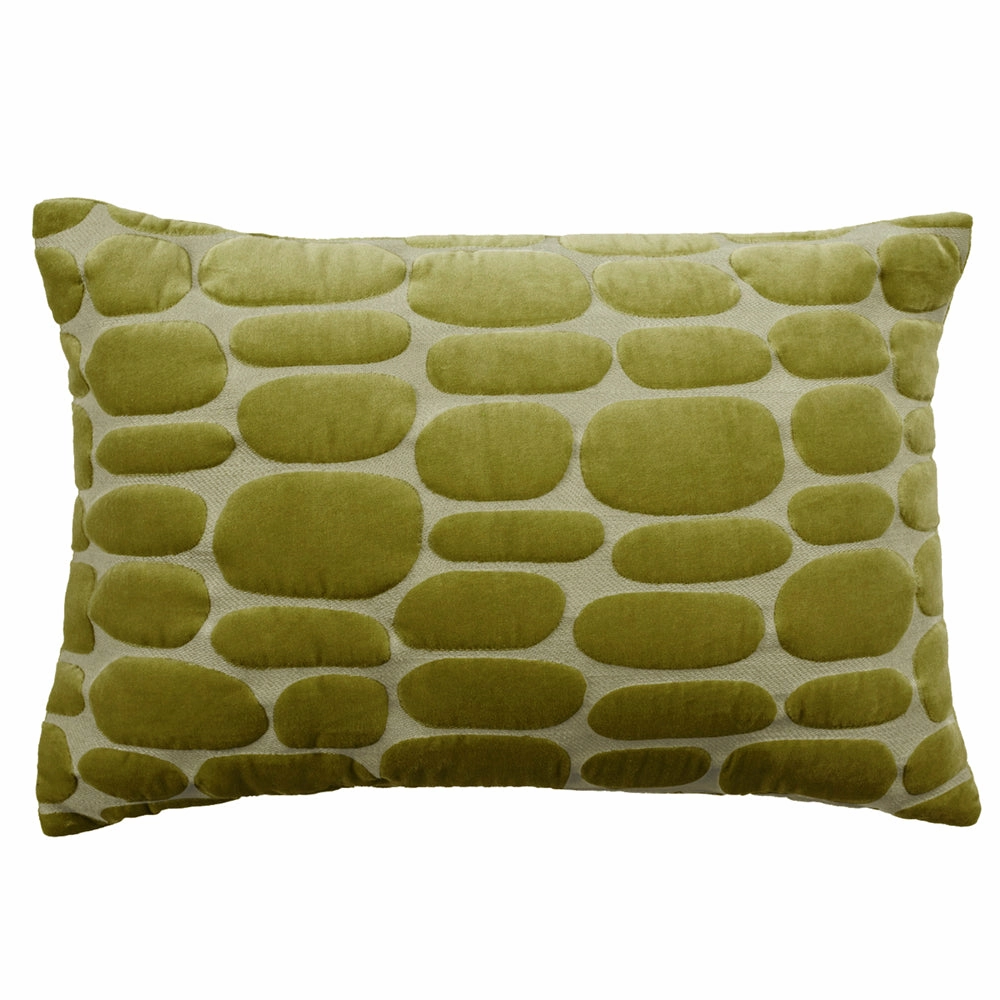Boulder Embroidered Feather Cushion Olive