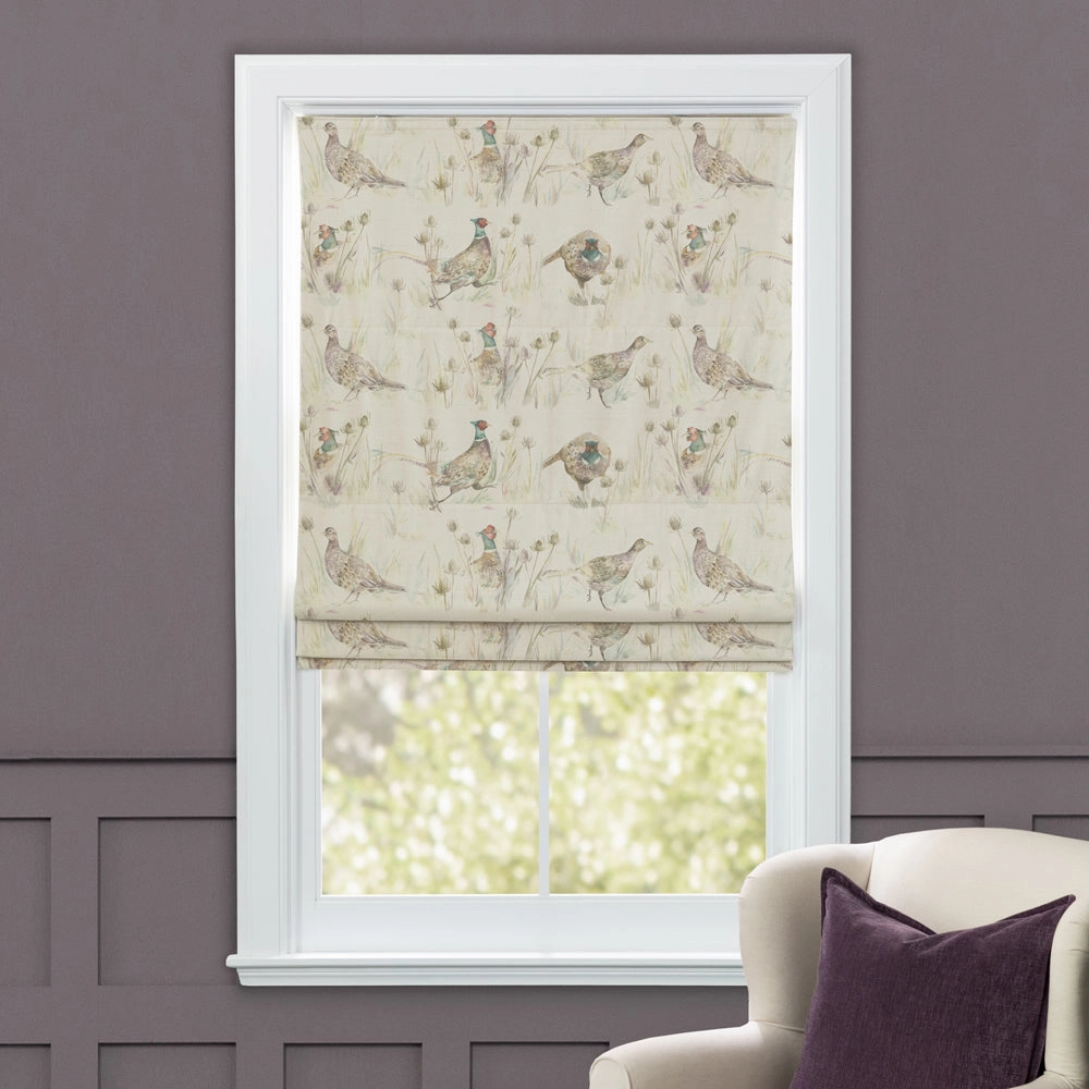 Bowmont Printed Linen Made to Measure Roman Blinds Pheasant