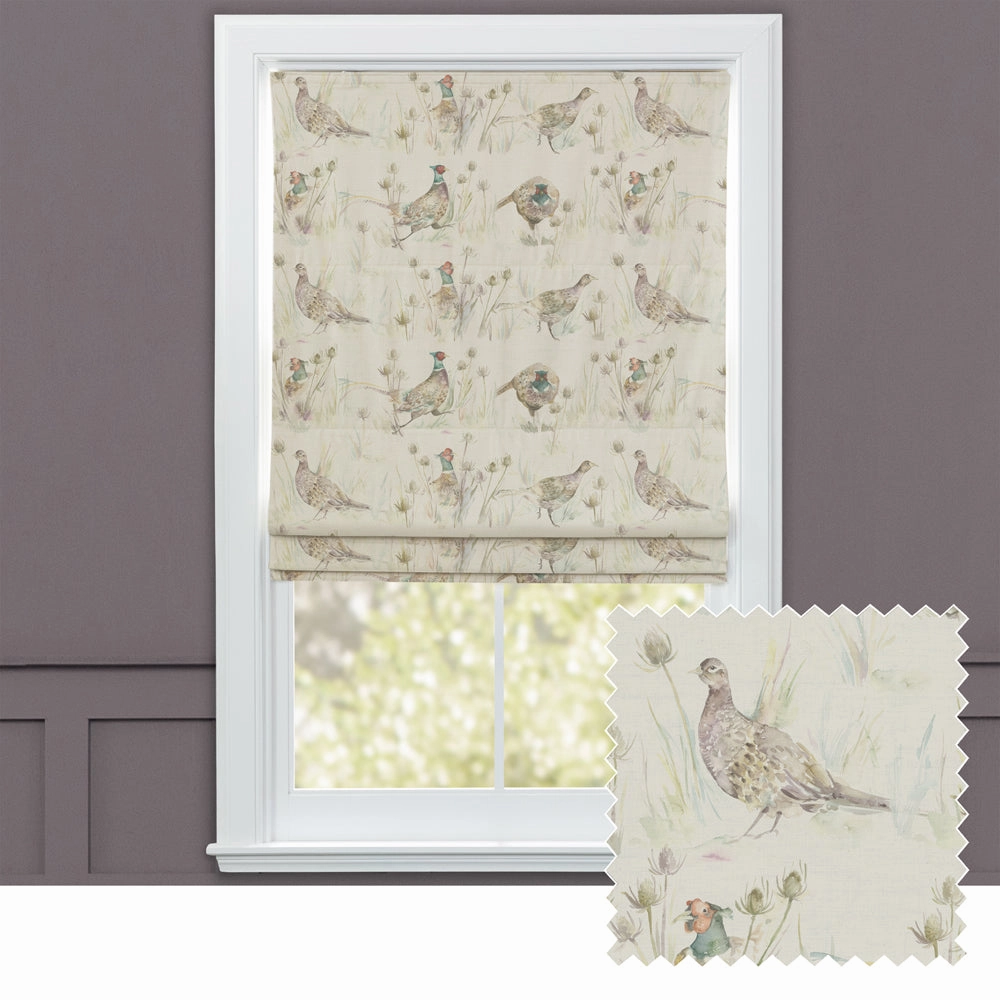 Bowmont Printed Linen Made to Measure Roman Blinds Pheasantbedding sets ,throw blankets 