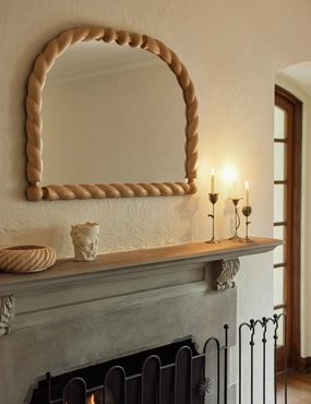 Braided Mantel Mirror by Sarah Sherman Samuelnordic style wall decor