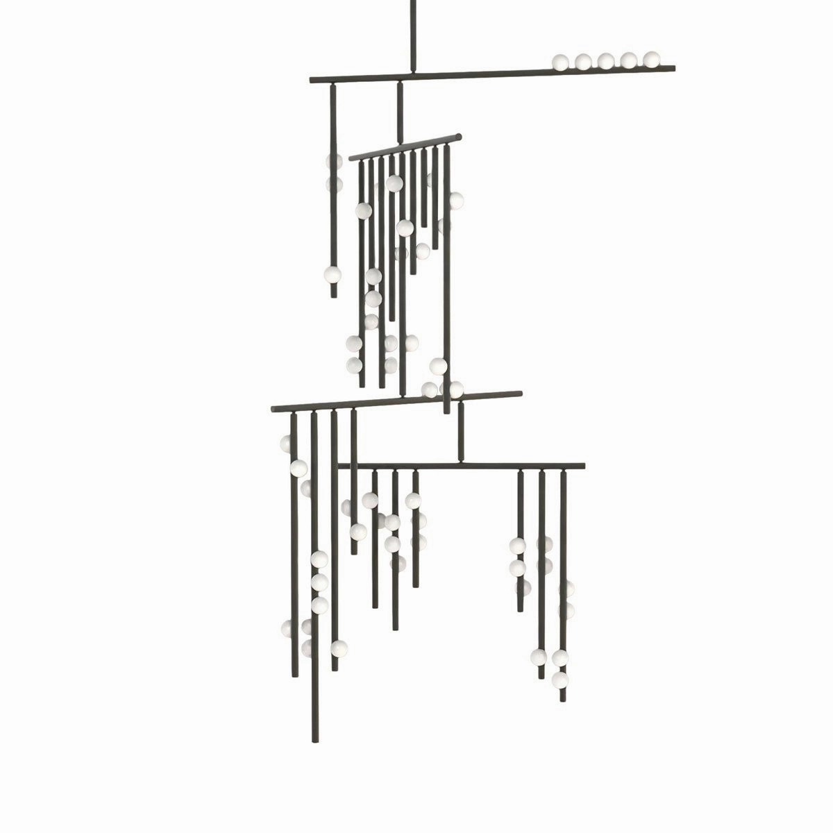 Brass Glass Drop Chandelier