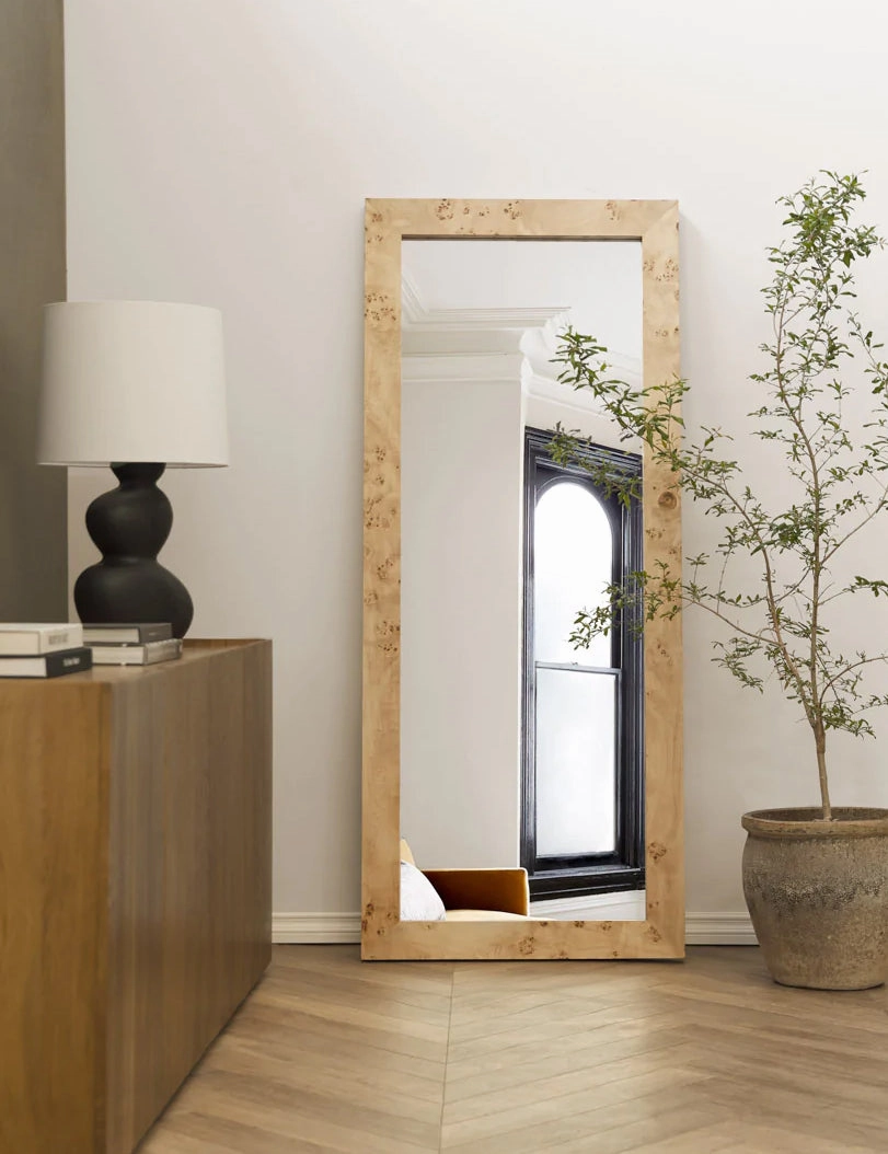 Bree Burl Wood Floor Mirrornordic style wall decor