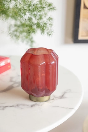 Brick Red & Gold Battery Powered Table Lampkids table lamp,modern table lamp