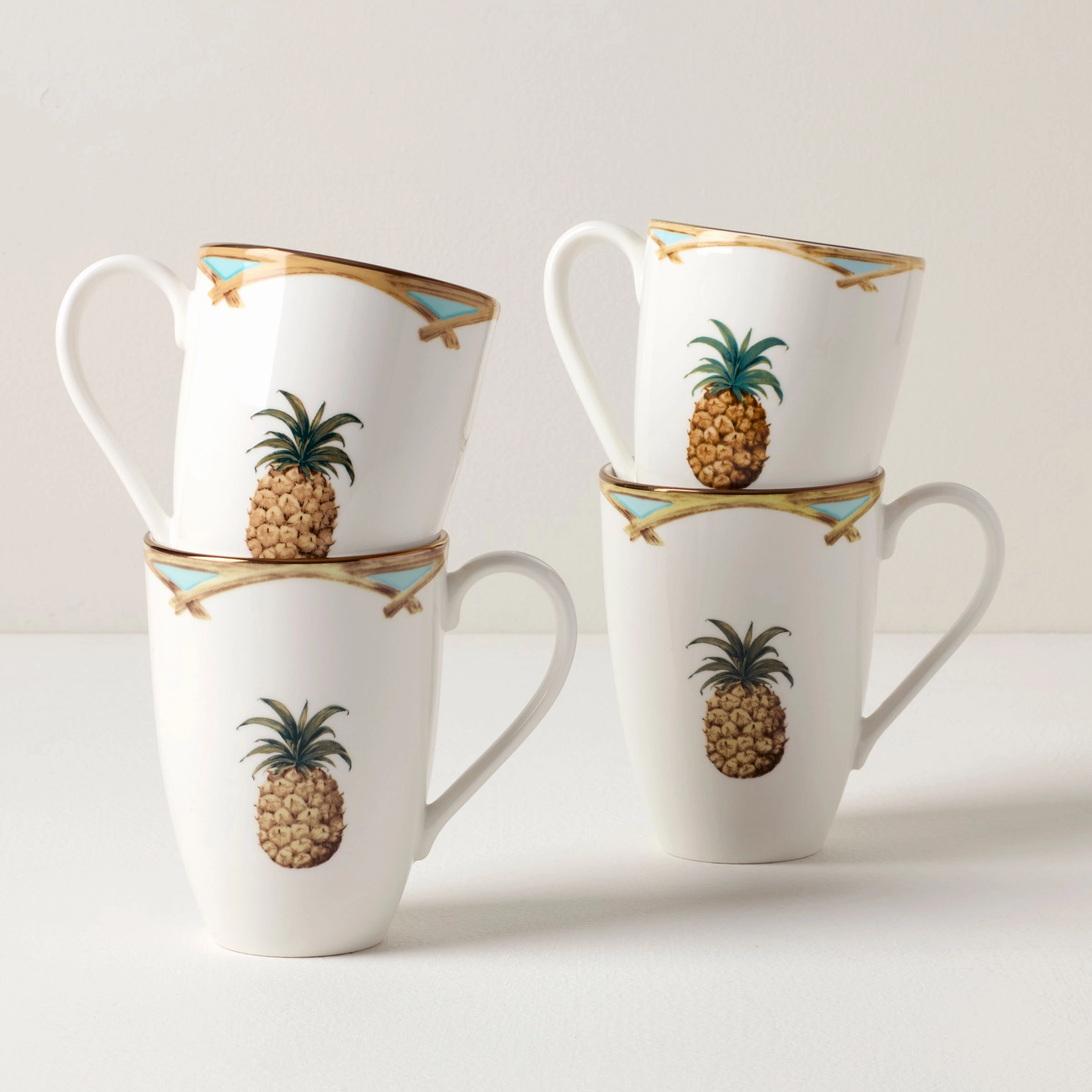 British Colonial Bamboo Mugs - Set of 4modern kitchen decor ,kitchen dinner set ,dinnerware 