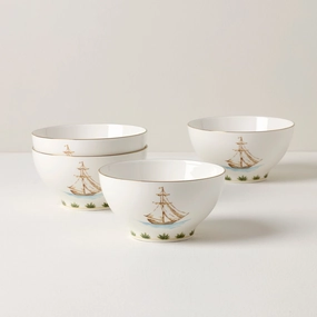 British Colonial Tradewind Rice Bowls - Set of 4modern kitchen decor ,kitchen dinner set ,dinnerware 