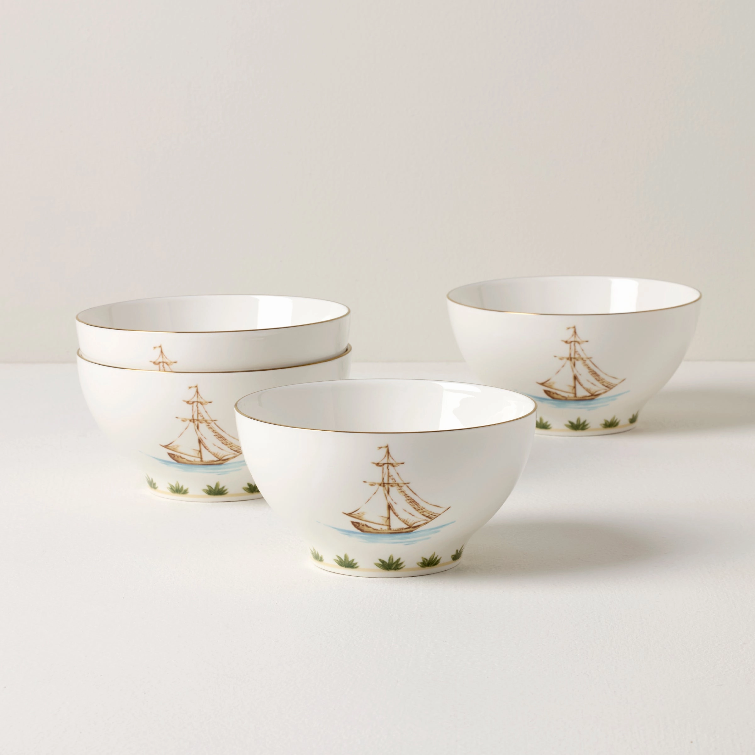 British Colonial Tradewind Rice Bowls - Set of 4modern kitchen decor ,kitchen dinner set ,dinnerware 