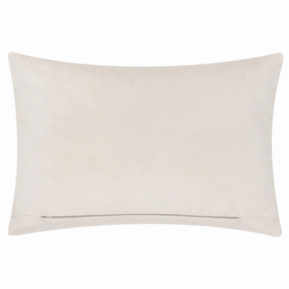 Brook Embroidered Velvet Cushion Linen
