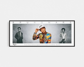 BRUNO MARS PANORAMIC COLLAGE PRINT SIGNED FRAMED WINGShandmade souvenirs