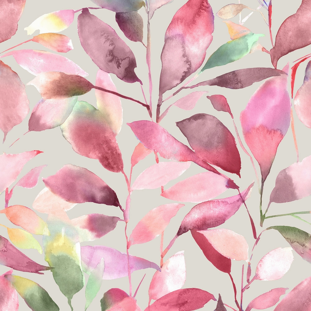 Brympton Printed Made to Measure Curtains Raspberry
