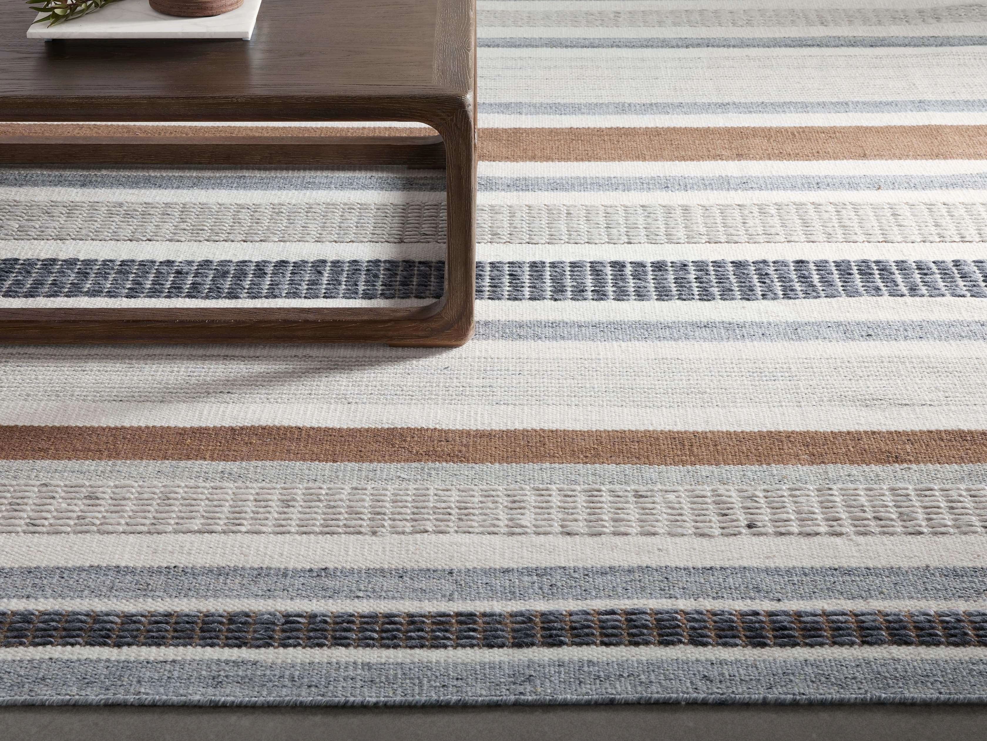 Brynn Rug in Denimmodern color block patchwork rug