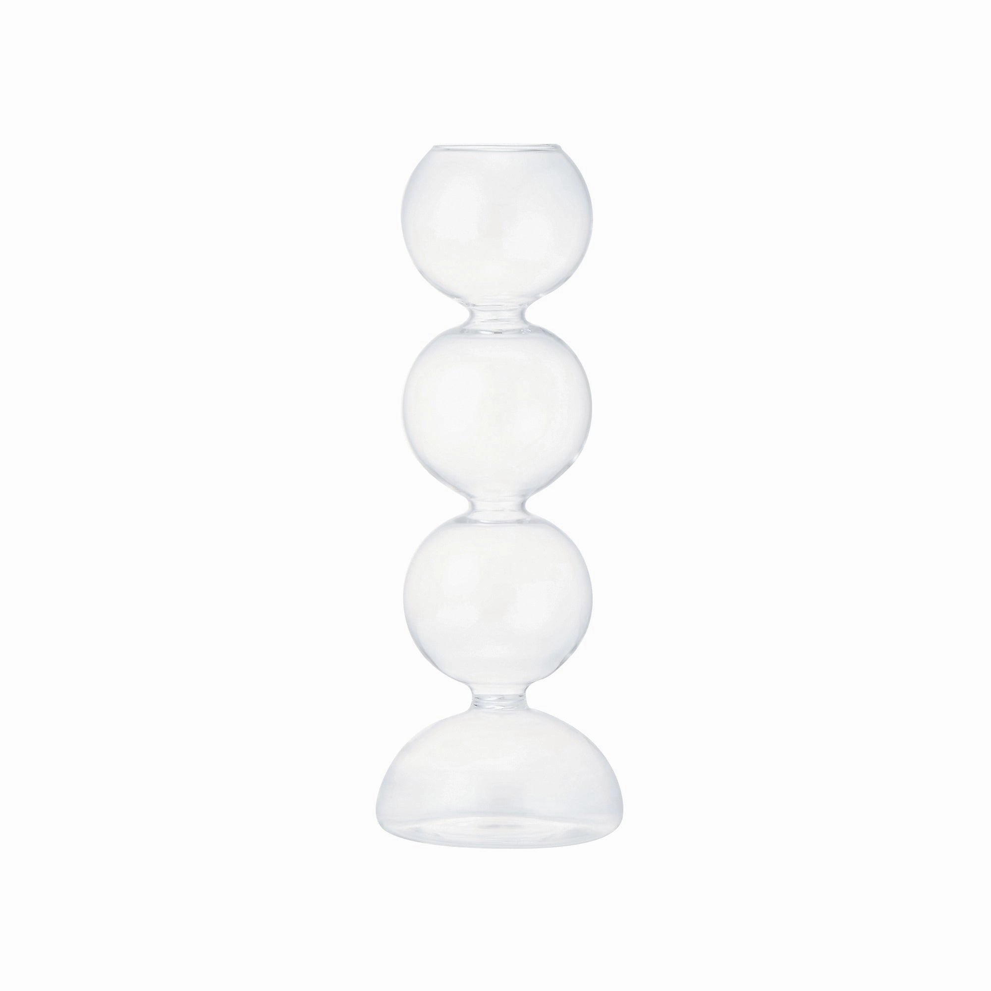 Bubble Glass Flower Vase Small Clear
