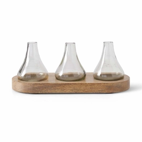 Budvases On Wood Tray - Set of 3nordic minimalist vase