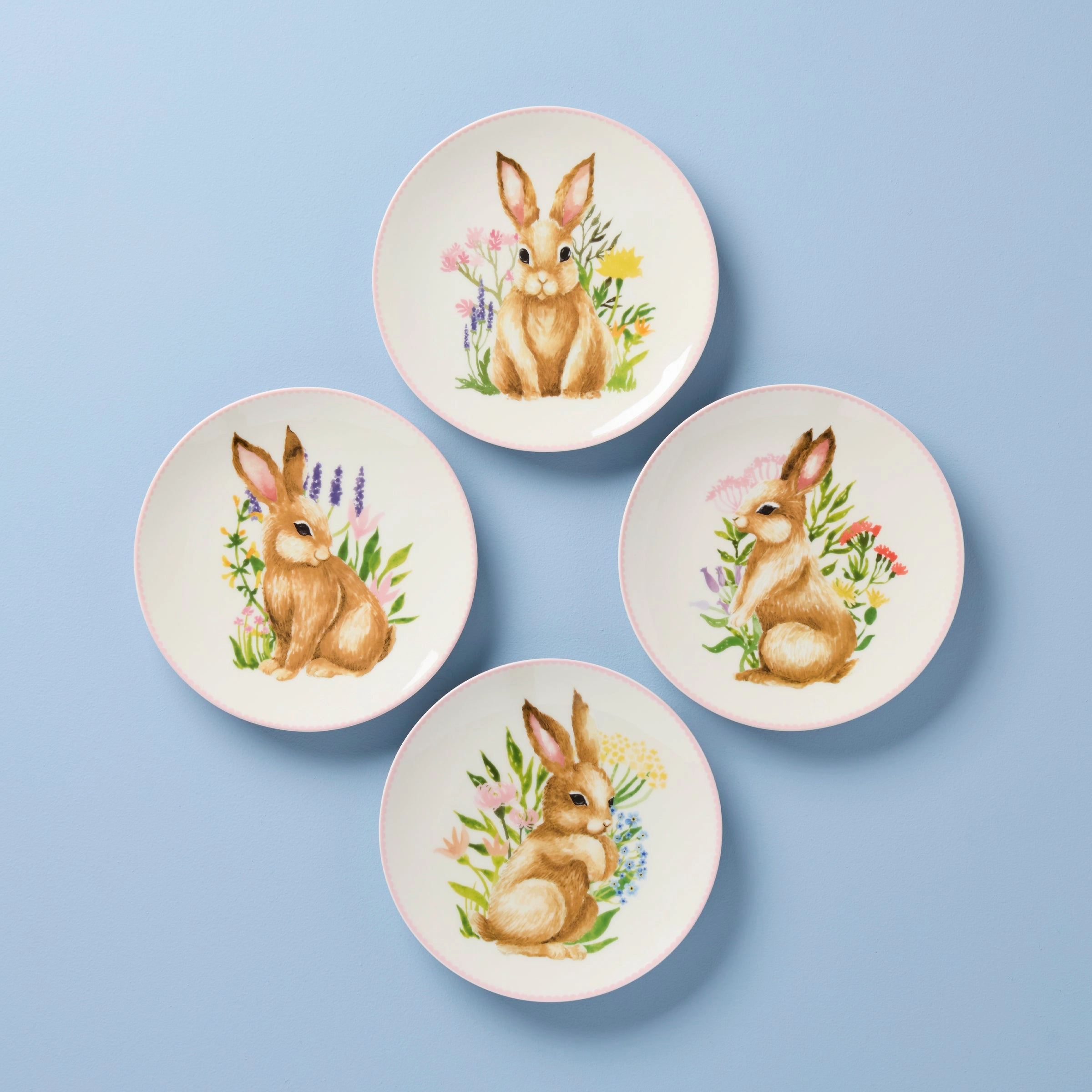 Bunny Accent Plates - Set of 4modern kitchen decor ,kitchen dinner set ,dinnerware 