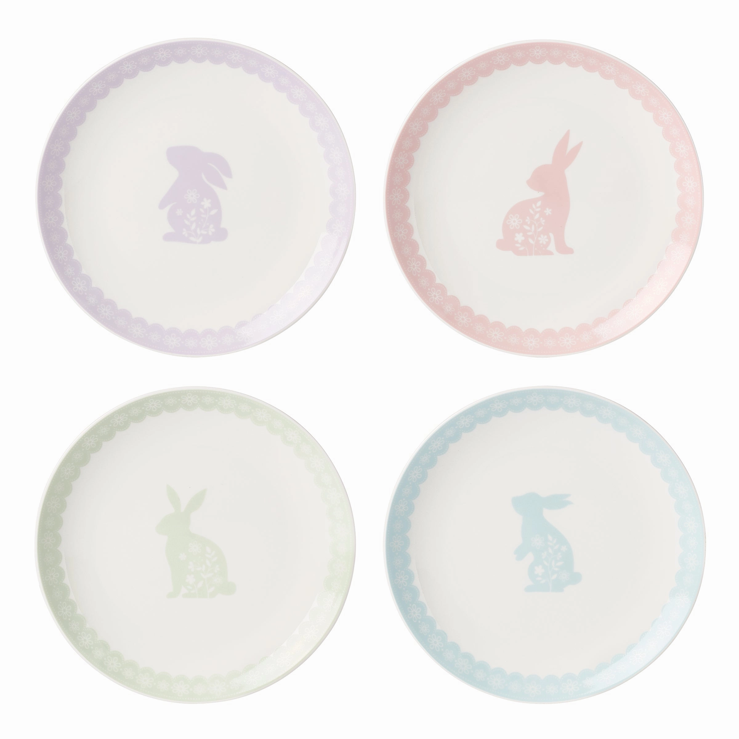 Bunny Hop Accent Plates - Set of 4modern kitchen decor ,kitchen dinner set ,dinnerware 