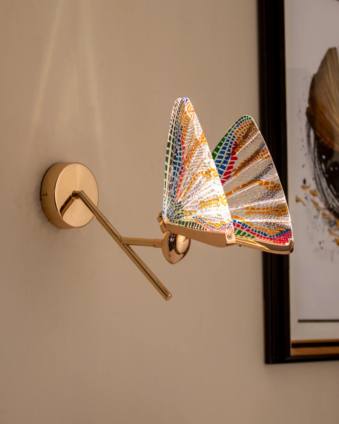 Butterfly Glass Wall Light