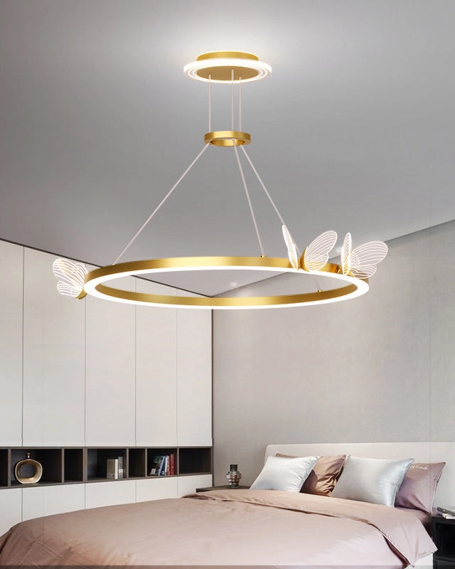 Butterfly Golden Ring LED Chandelier