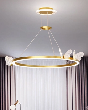 Butterfly Golden Ring LED Chandeliermodern wall lamp,smart wall lamp
