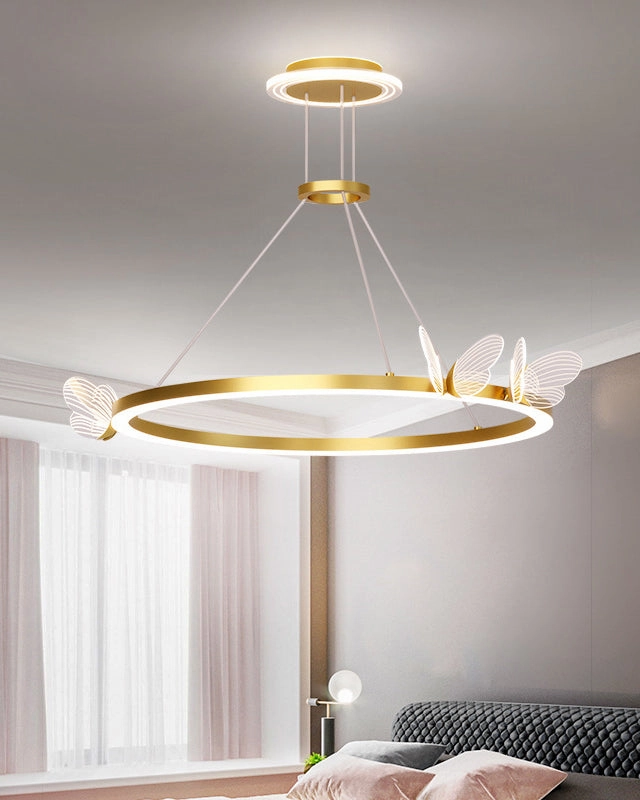 Butterfly Golden Ring LED Chandelier