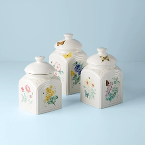 Butterfly Meadow 3-Piece Canister Setmodern kitchen decor ,kitchen dinner set ,dinnerware 
