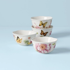 Butterfly Meadow Bloom 4-Piece Bowl Setmodern kitchen decor ,kitchen dinner set ,dinnerware 