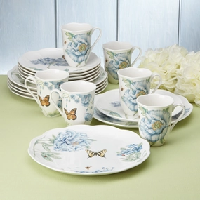 Butterfly Meadow Blue 18-Piece Dinnerware Setmodern kitchen decor ,kitchen dinner set ,dinnerware 