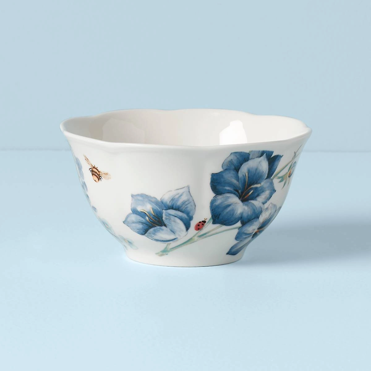 Butterfly Meadow Blue Rice Bowl