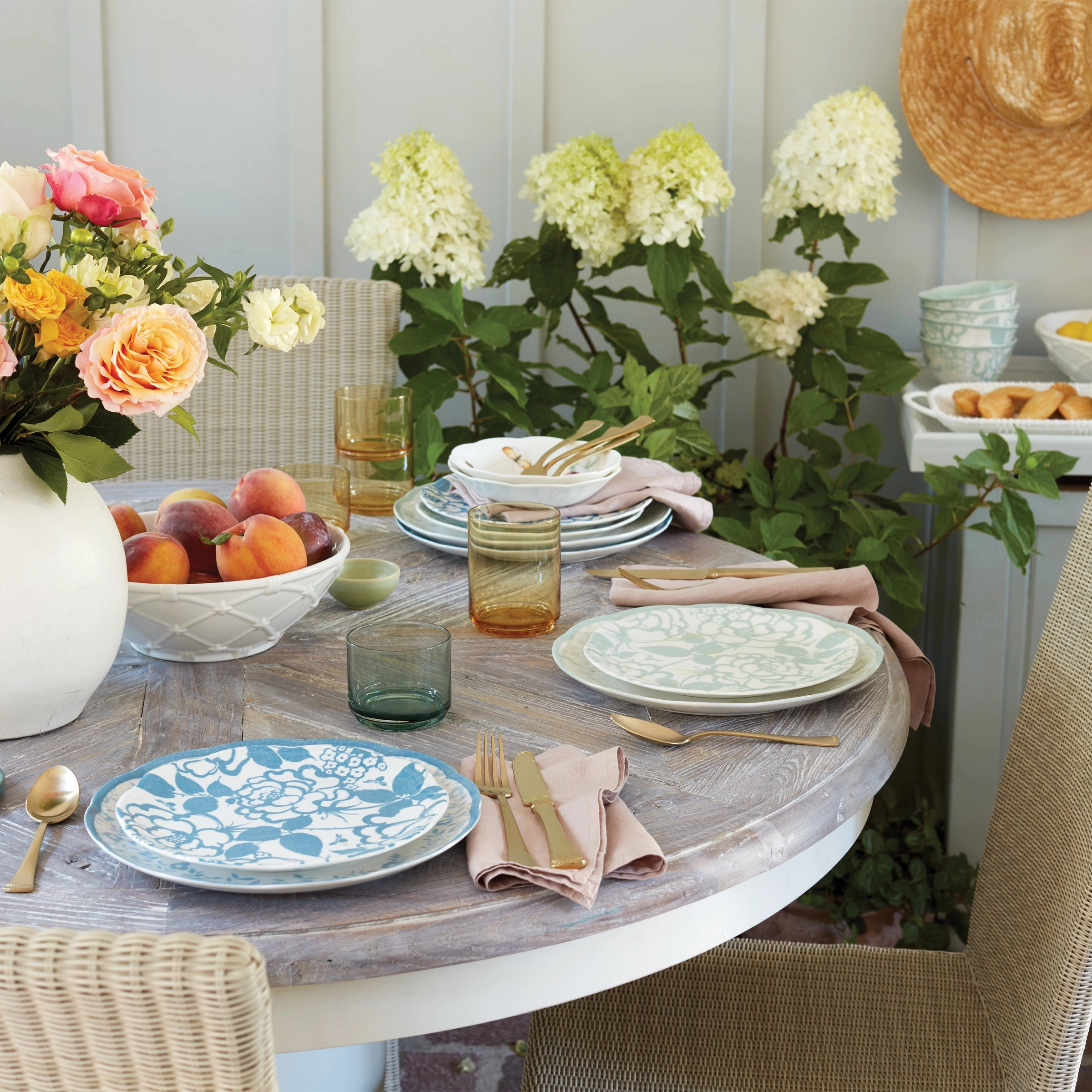 Butterfly Meadow Cottage Sage 12-Piece Dinnerware Set