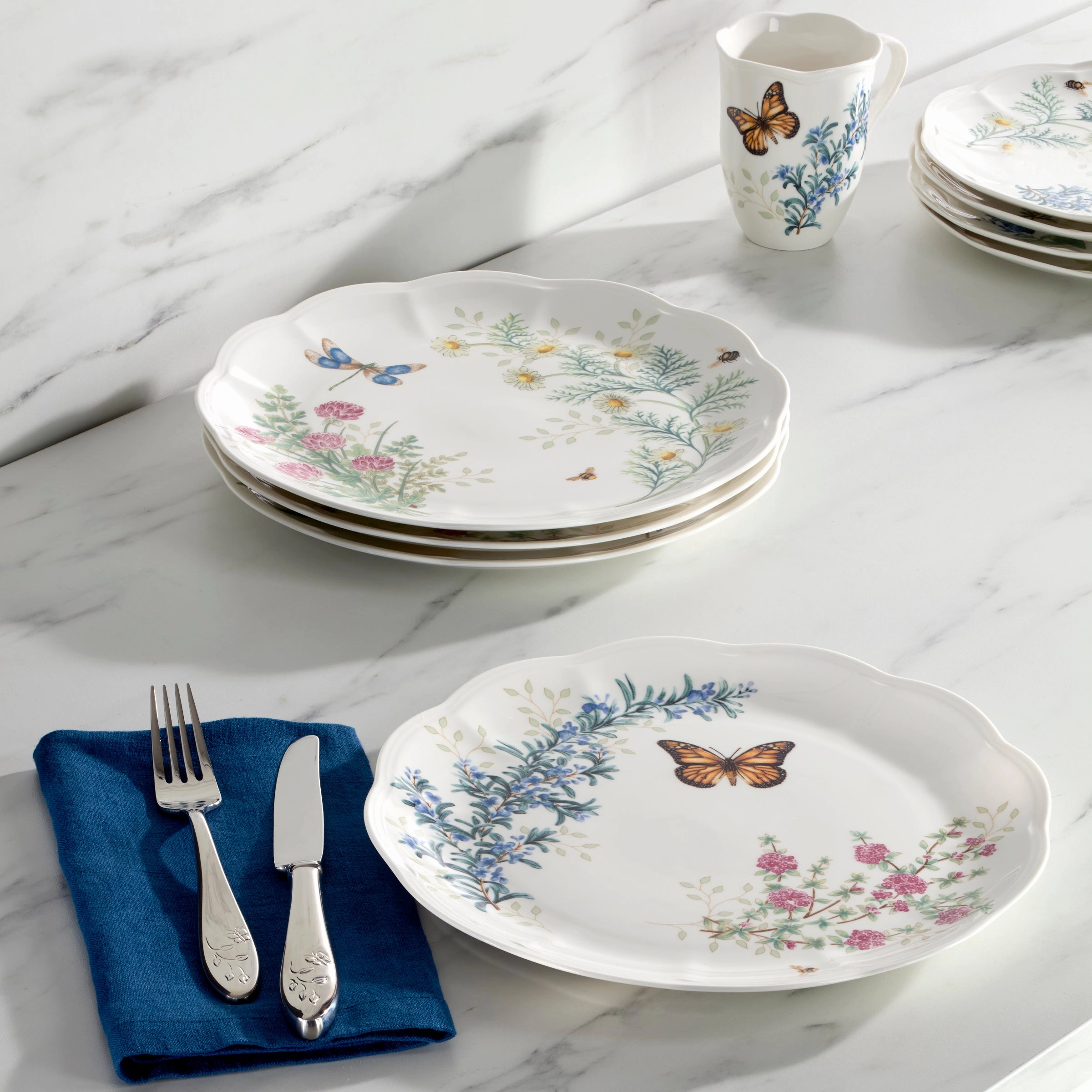 Butterfly Meadow Herbs Dinner Plates - Set of 4