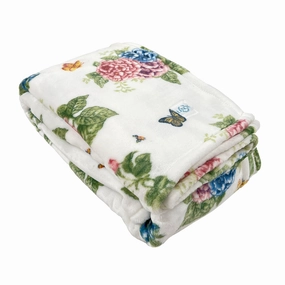 Butterfly Meadow Hydrangea Throw Blankethome decor ,wall decor 