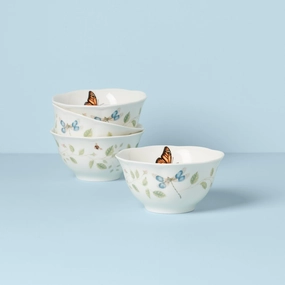 Butterfly Meadow Vines Rice Bowls - Set of 4modern kitchen decor ,kitchen dinner set ,dinnerware 