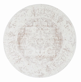 Cabanela Cream and Beige Washable Round Rugmodern color block patchwork rug
