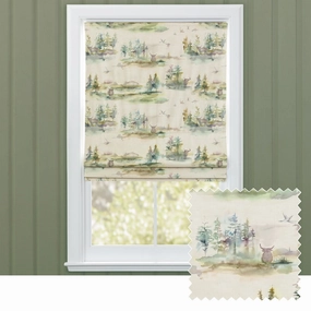 Caledonian Forest Printed Cotton Made to Measure Roman Blinds Topazbedding sets ,throw blankets 