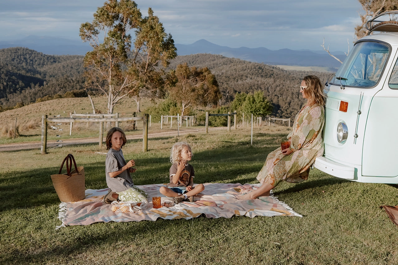 Calixta Pastel Multi-Colour Boho Picnic Rug